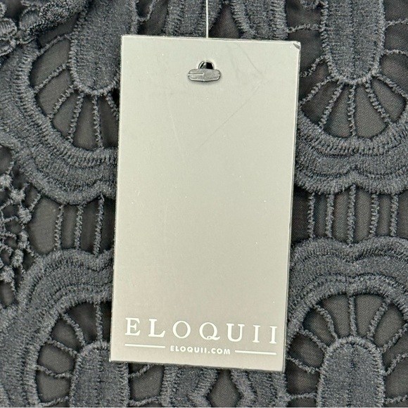 Eloquii Black Long Sleeve Lace Bodice Wide Leg Jumpsuit Size 18 NWT Elegant - Picture 3 of 12